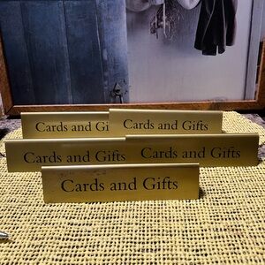 Gold 'Cards and Gifts' Sign Set